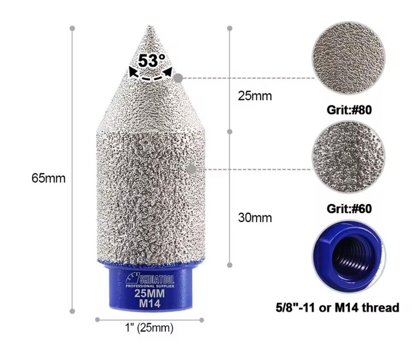 Діамантові фрези вакуумного спікання! Для плитки!