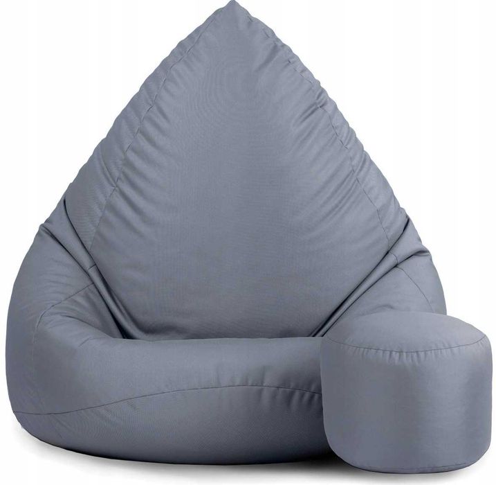 Stylowa Pufa Fotel Leżak Krzesło Siedzisko Worek + Podnóżek