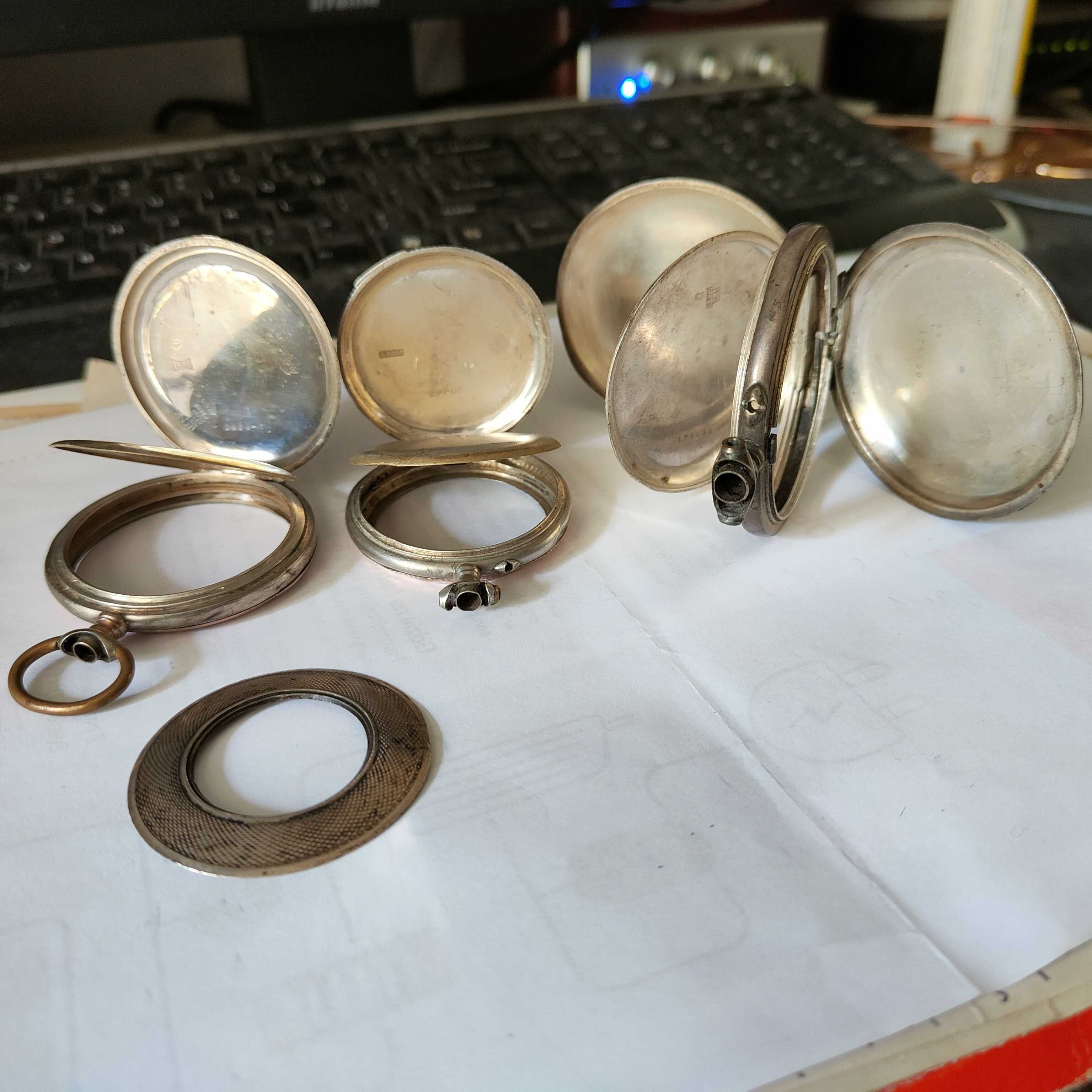 Stare obudowy srebro od zegarków kieszonkowych 113g