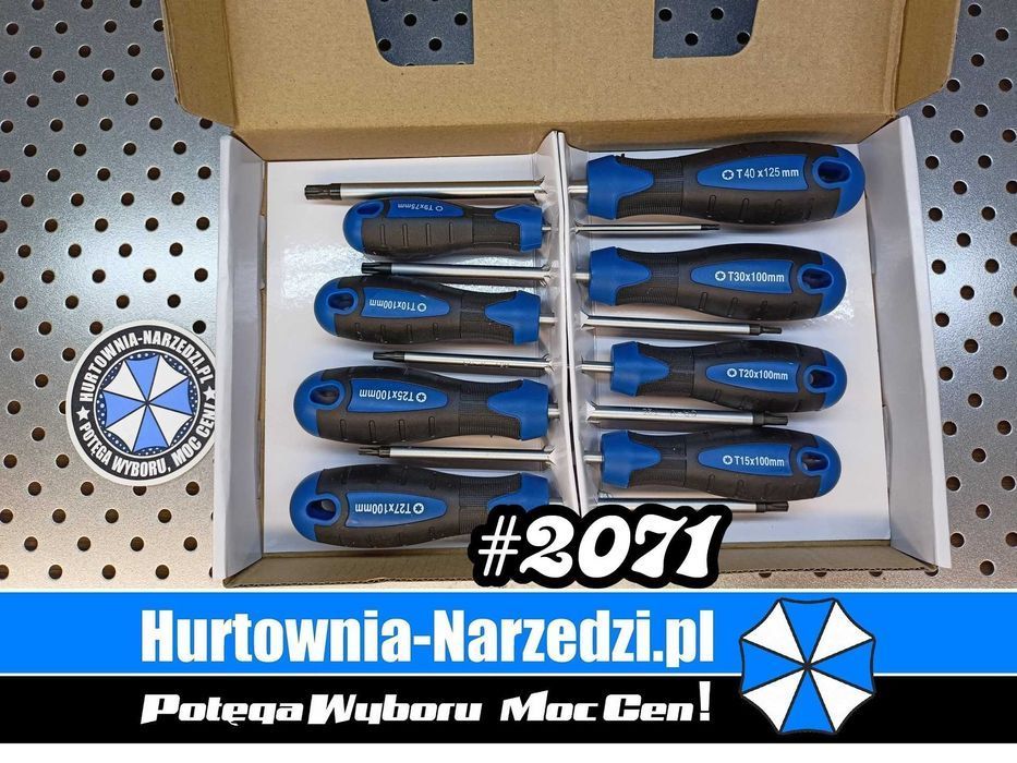 Zestaw wkrętaków TORX T9-T40 CrV 8-szt. Śrubokręty TORX wkrętaki TORX