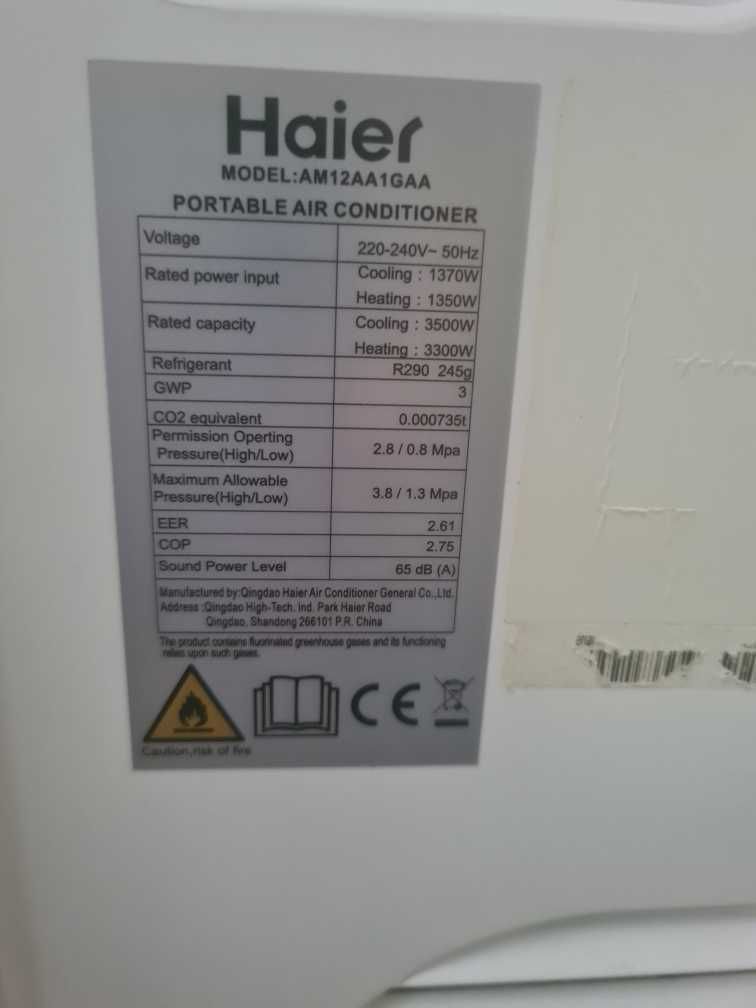 Sprzedam przenosny klimaytyzator Haier model am12aa1gaa