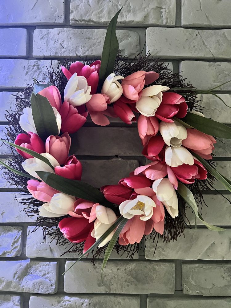 Wianek wiosenny Home&You tulipany