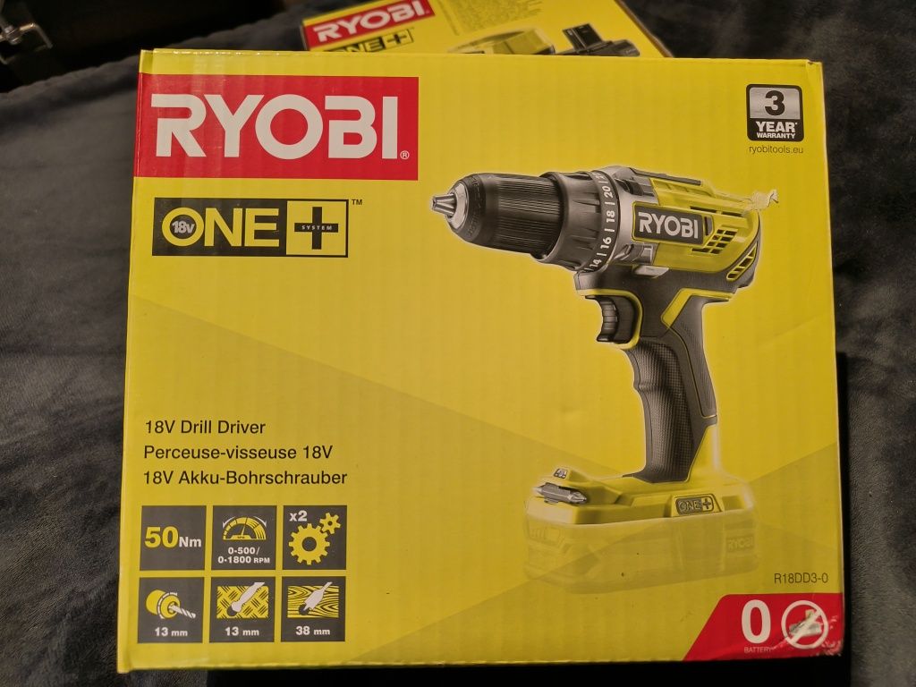 RYOBI Wiertarko-wkrętarka 18V bezprzewodowa idealny +aku+ładowara