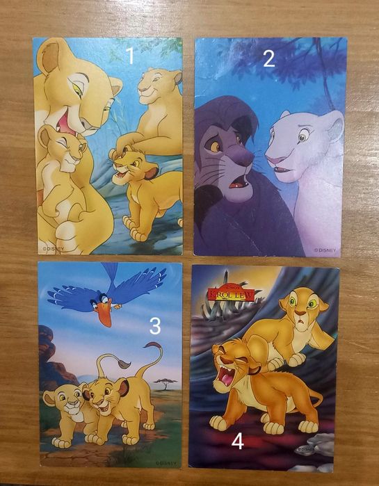 Pocztówki kolekcjonerskie Król Lew Disney