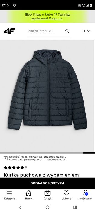 Kurtka 4f XXXL nowa