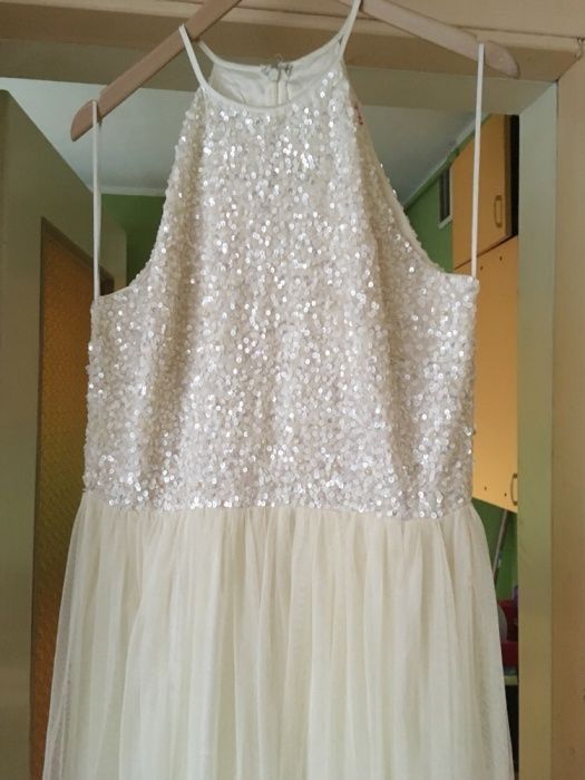 Piękna sukienka (ślubna) ecru kremowa Maya Tall Maxi 40 ASOS Nowa