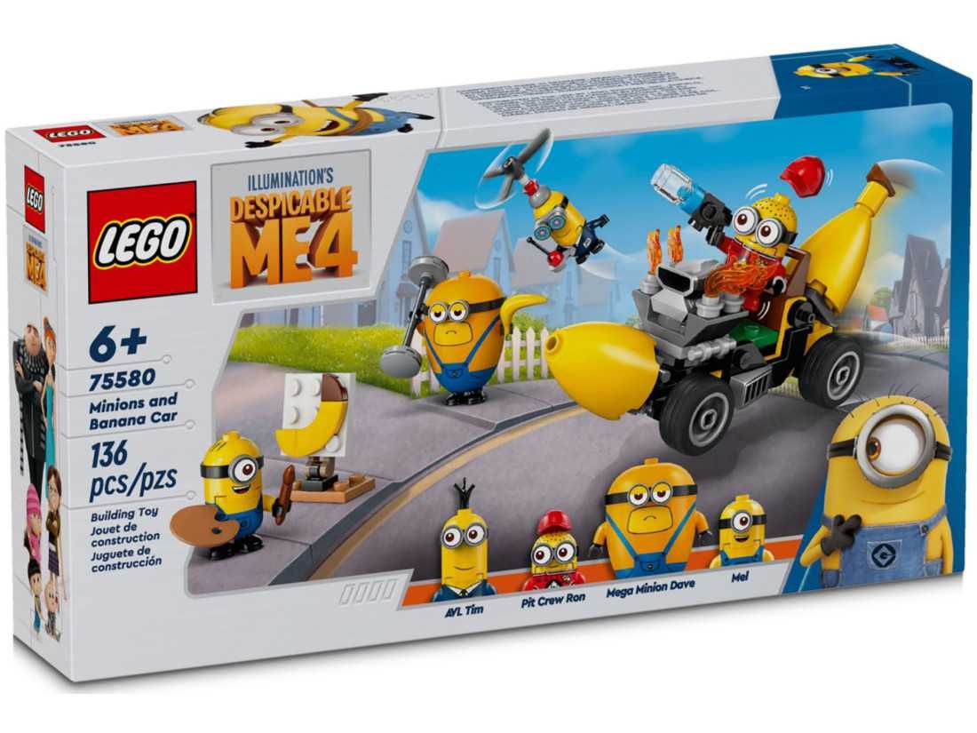 Конструктор LEGO Minions 75580 Миньоны и машина-банан (136 Деталей)