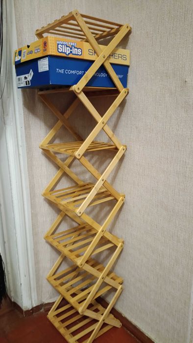 Взуттєва полиця, бамбуковий складний органайзер