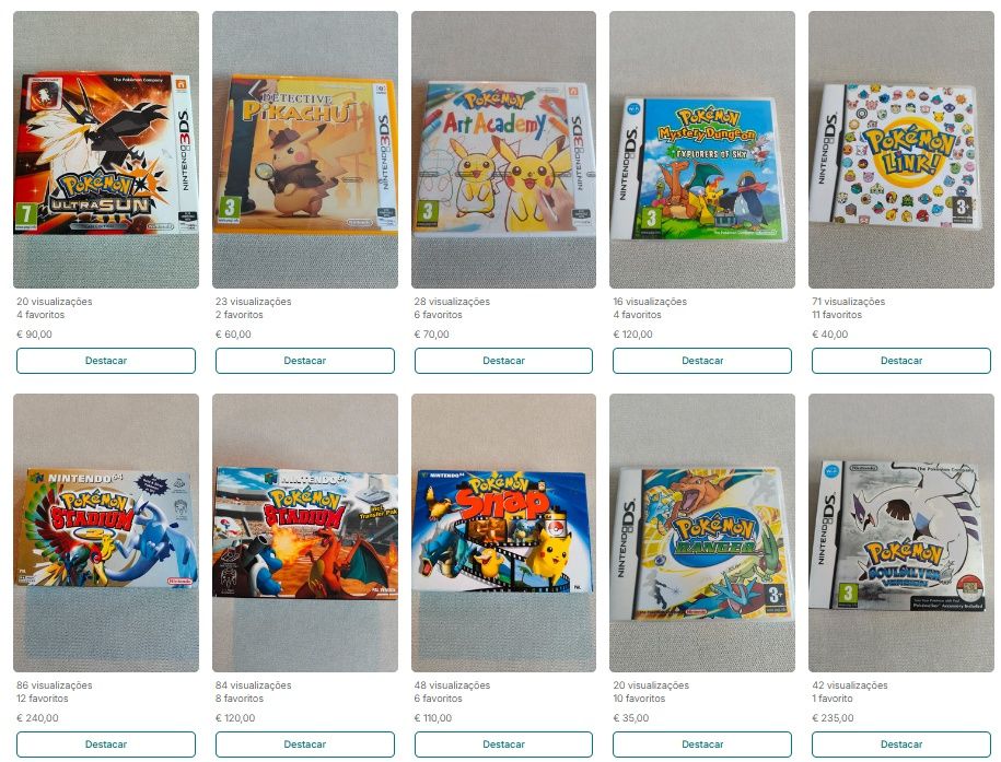 Coleção completa jogos Pokémon