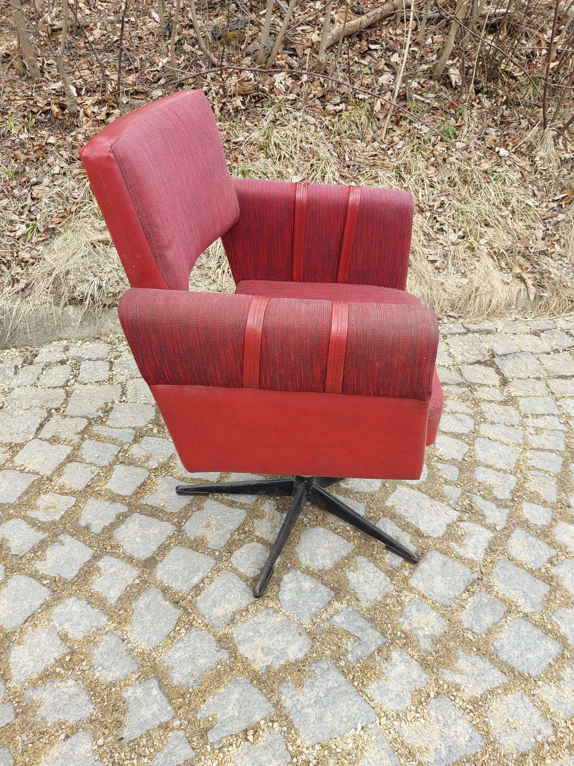 Fotel meblomet obrotowy prl vintage spółdzienia Mszana dolna