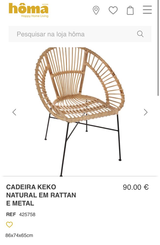 Cadeira Rattan Homa - nova