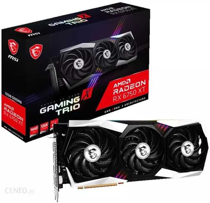 MSI Karta graficzna do gier Radeon RX 6750 XT Gaming X Trio 12G