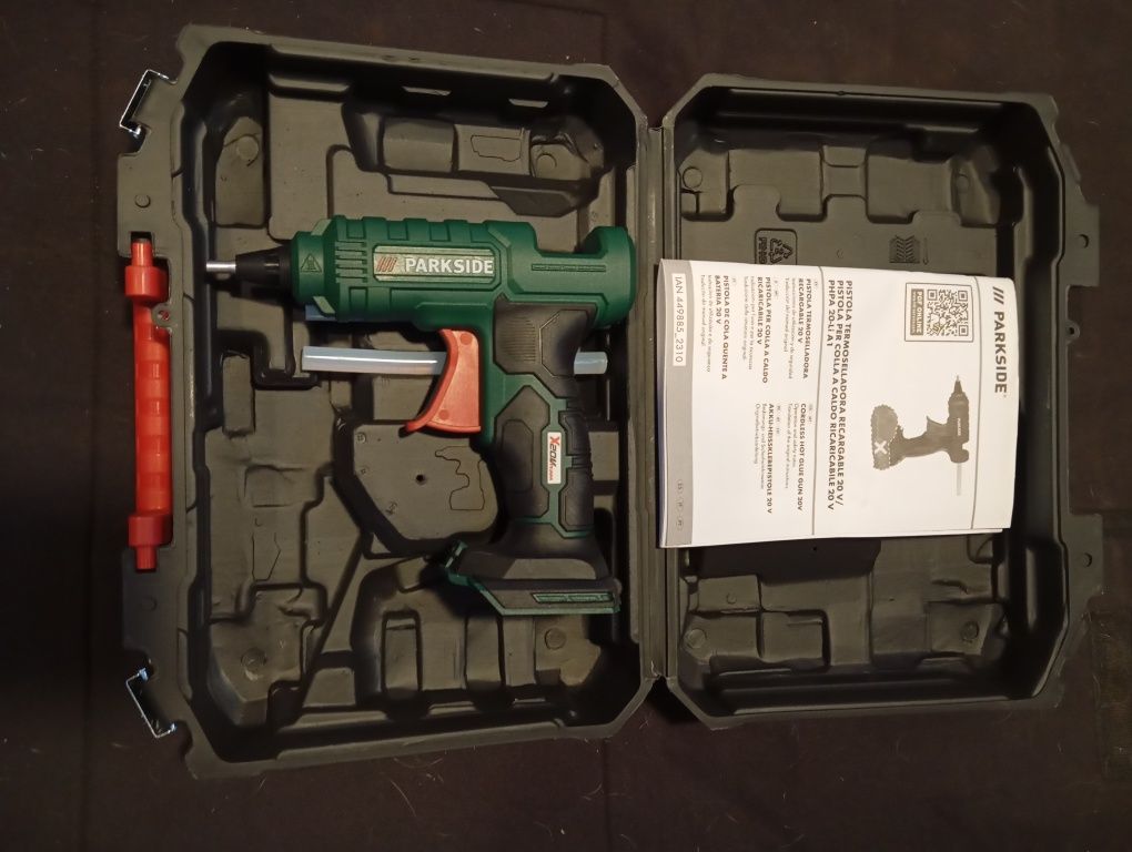 Pistola de cola quente bateria 20V Parkside