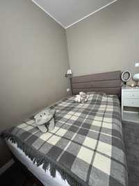Łóżko kontynentalne Fabryka Sypialni 140x200,brudny róż,materac gratis