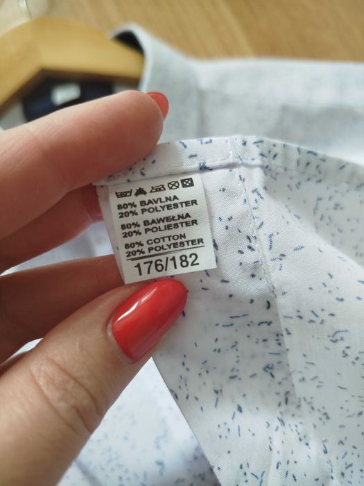Biała koszula w niebieski lekki wzór, Doraton XL 43/43