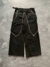 Crazy dead threads chains custom pants sk8 y2k opium