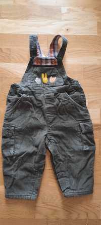 Spodnie sztruksowe ogrodniczki dla chłopca rozmiar 80 9-12 m marki H&M