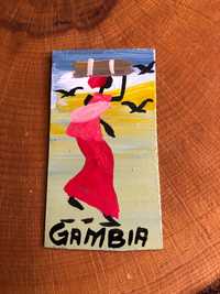 Magnes obrazek ręcznie malowany Afryka Gambia