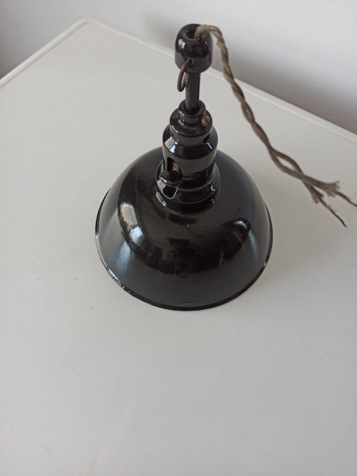 Lampa wisząca loft Bauhaus czarna Antyk