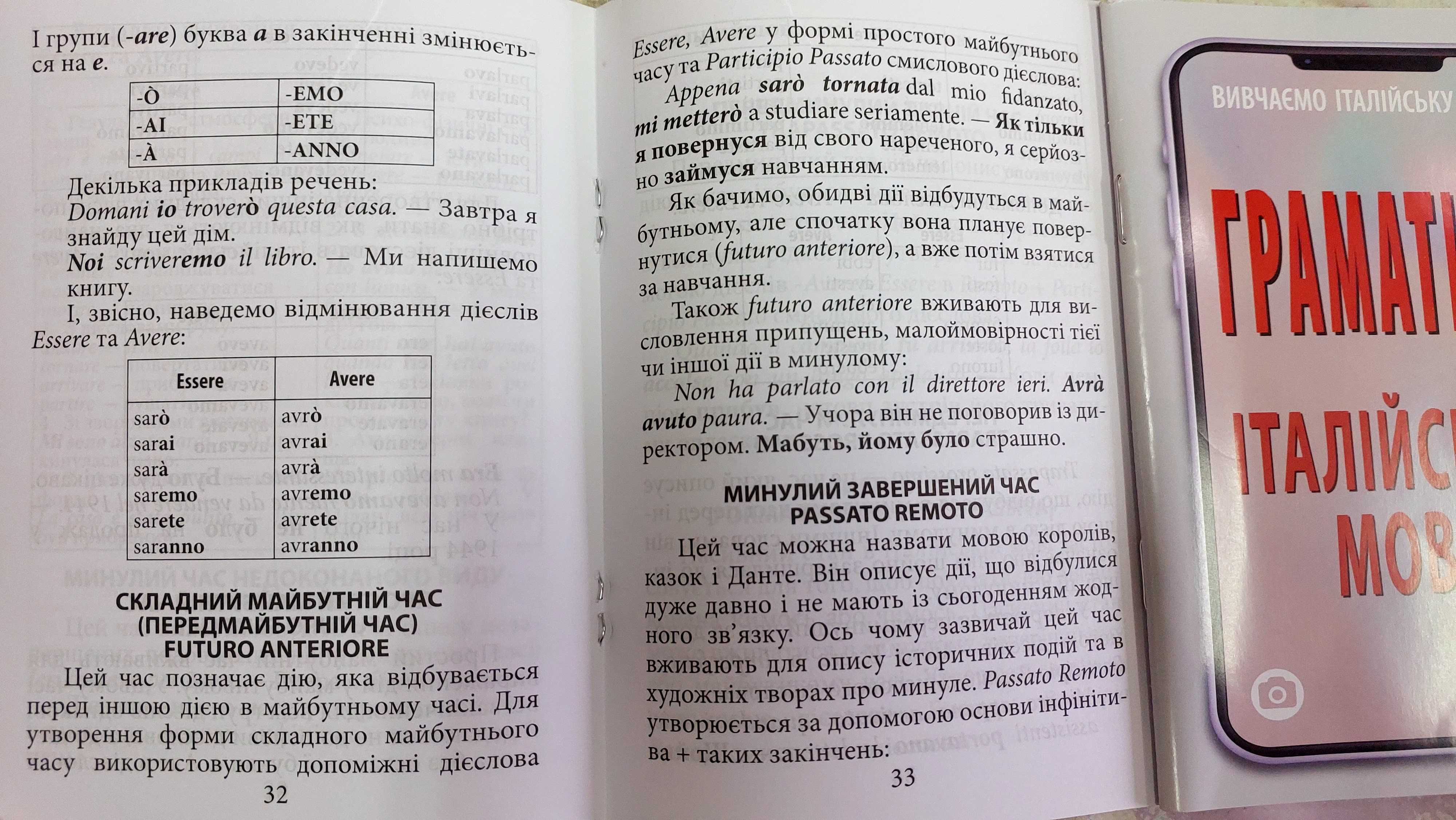 Граматика італійської мови правила таблиці компактний формат Арій