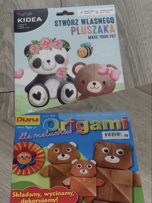 Zestaw gazetka origami dla maluchów i kidea stwórz własnego pluszaka