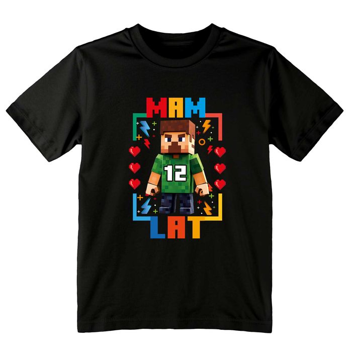 koszulka urodziny 12 lat, koszulka Minecraft, koszulka gra Minecraft