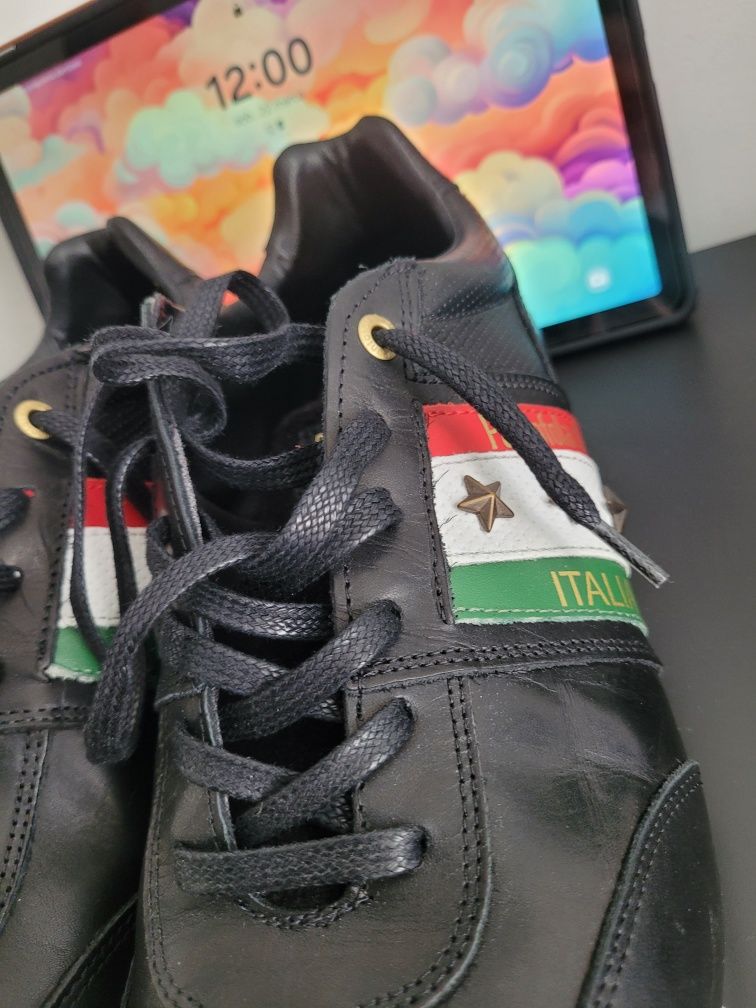 Nowe, włoskie, skórzane buty Pantofola d'Oro Italia męskie 45 Łódź