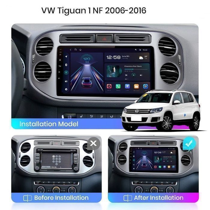 Radio nawigacyjne VW Volkswagen Tiguan Carplay Android 6GB 128GB