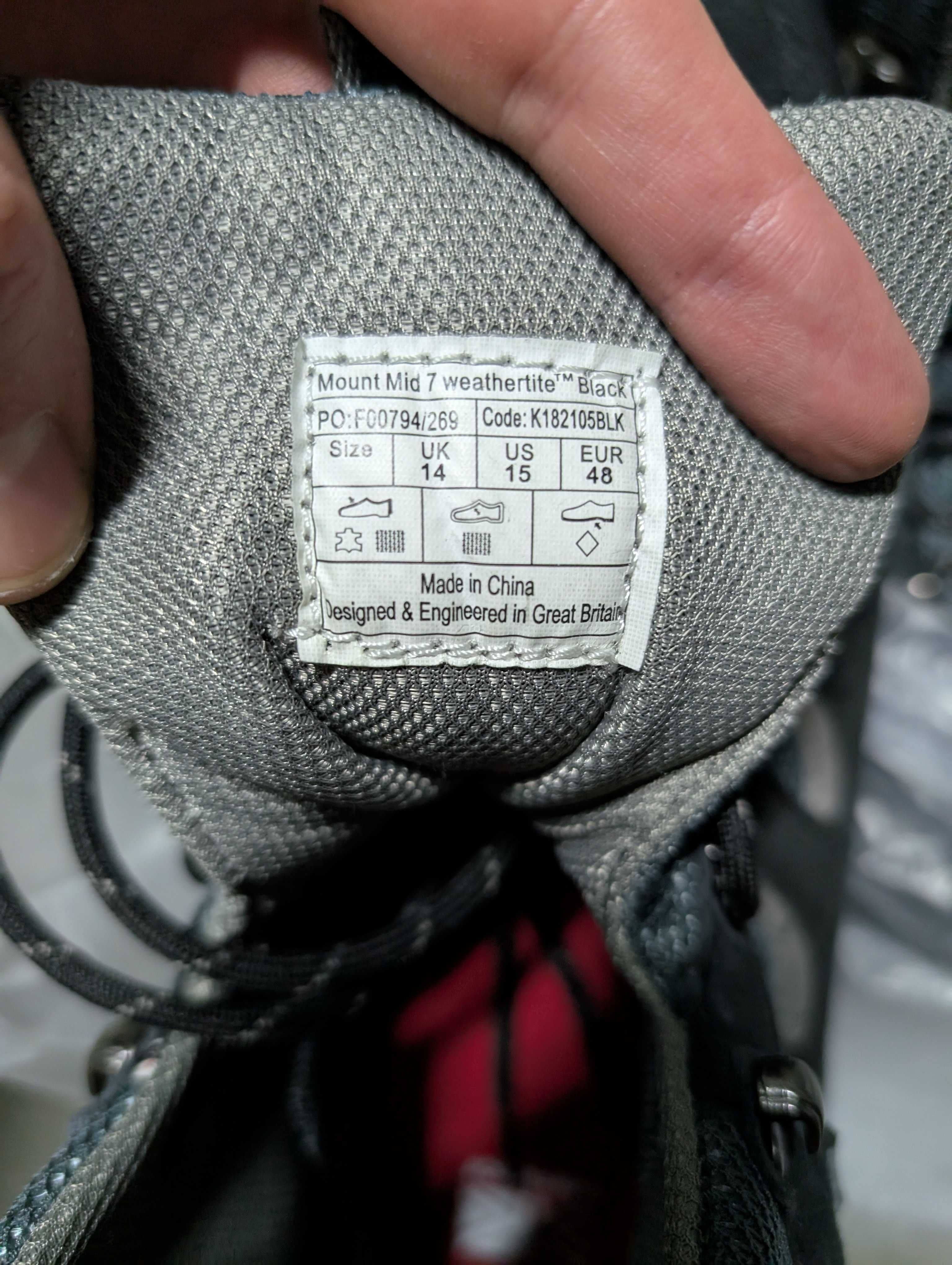 Черевики шкіряні Karrimor 48р. Mount 7 weathertite (устілка 32,5см)
