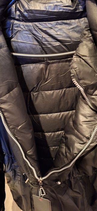 Kurtka zimowa parka plus size czarna zimowa nowa dwustronna 50/52