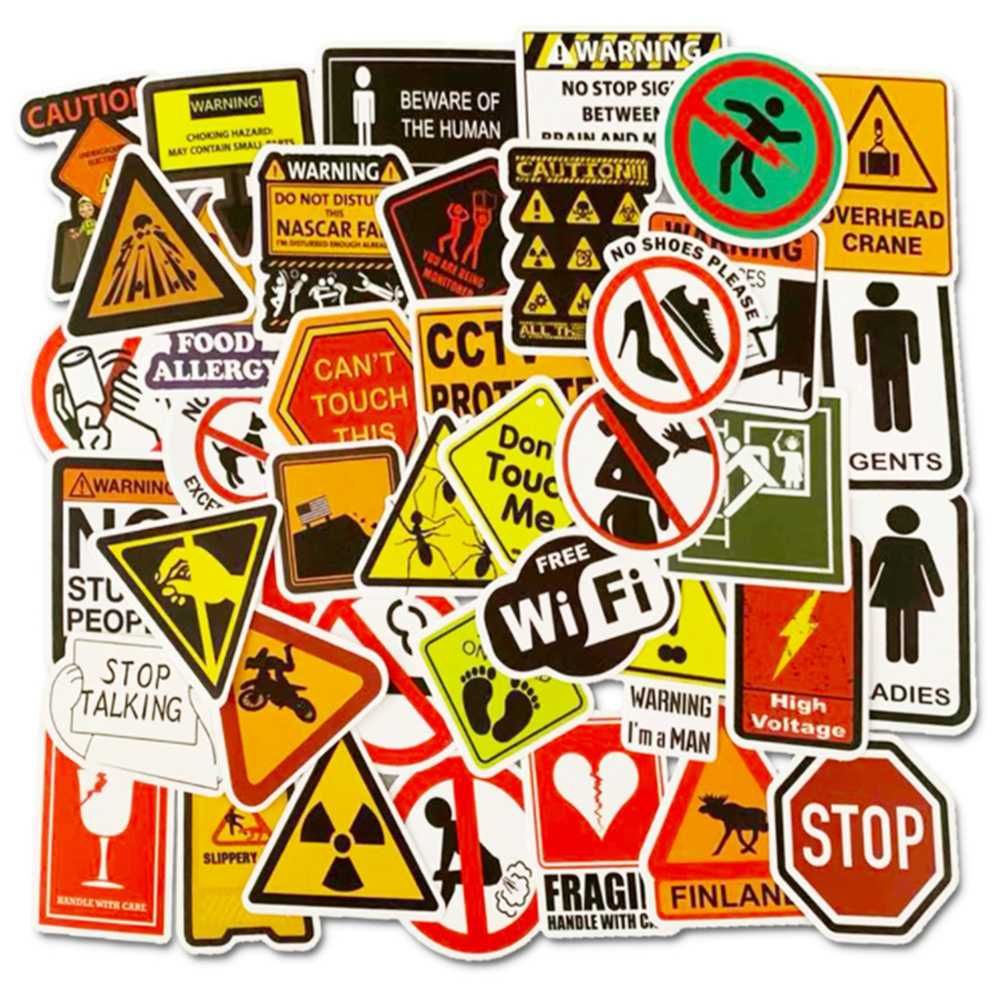 Wlepy naklejki. Warning Signs