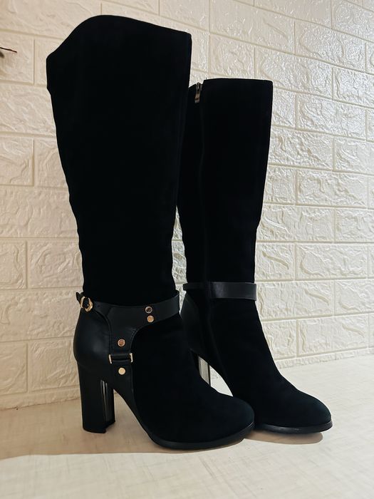 Сапоги нат.замш+кожа р.38