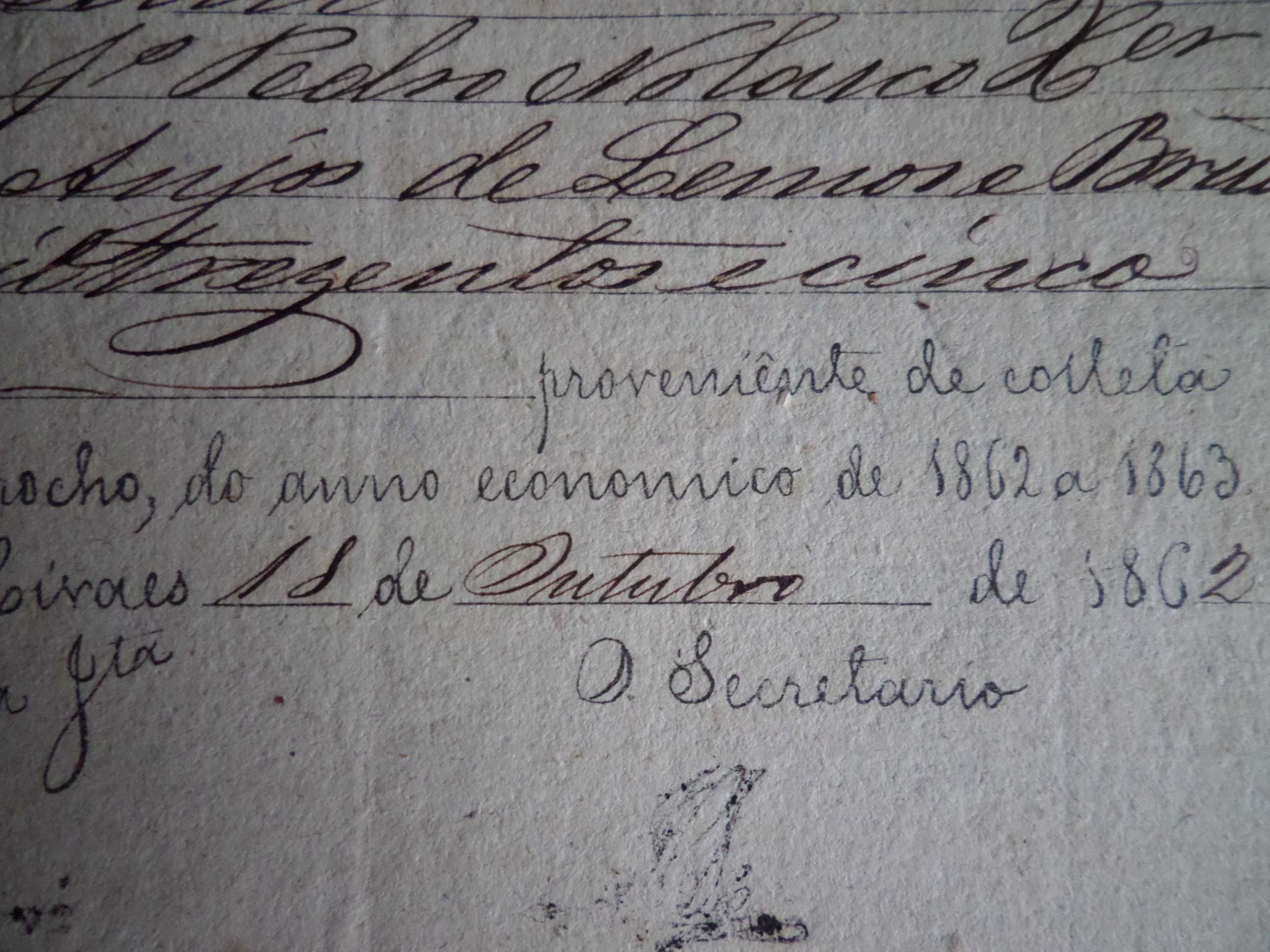 Documento / Manuscrito   , ano 1862