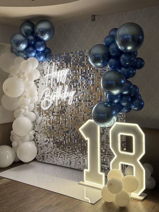 Ścianka dekoracyjna led 18tka,30tka 40tka chrzest, komunia, event