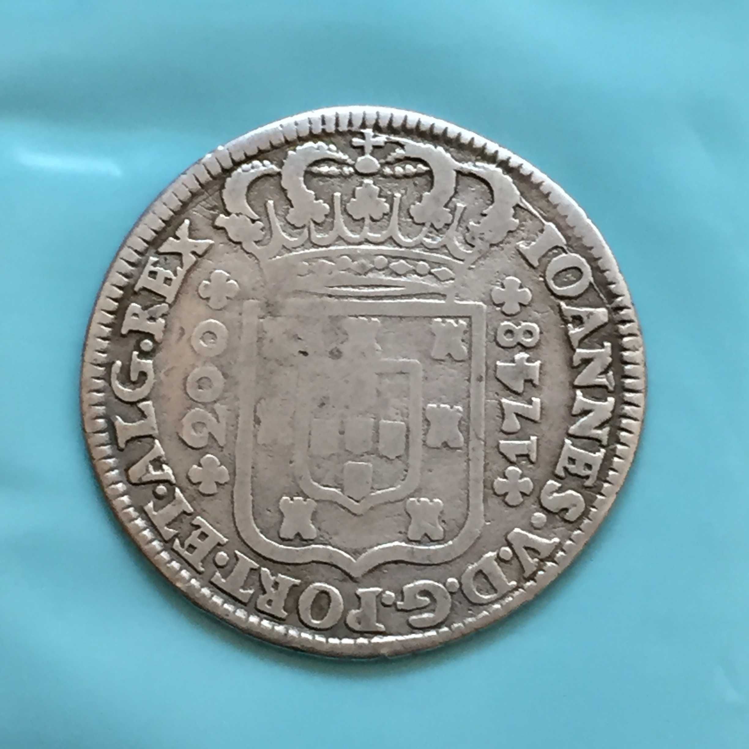 D. JOÃO V - 12 vinténs (240 réis) 1748 - prata