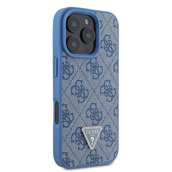 Guess GUHCP16LP4TDPB iPhone 16 Pro 6.3" niebieski/blue hardcase Leathe