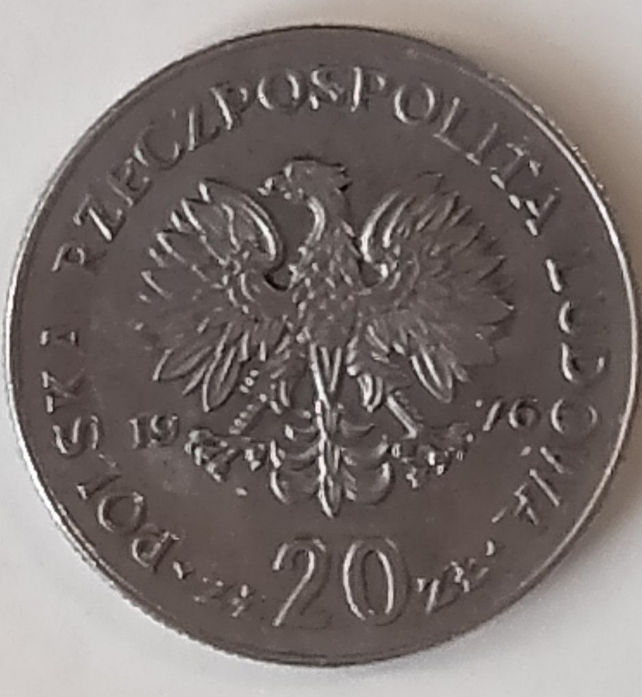 Moneta 20 złotych  Marceli Nowotko z 1976 roku.