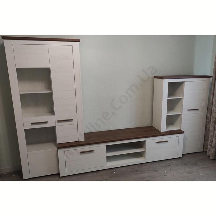 Стінка для вітальні з тумбою під телевізор, вітриною та полицею Б/У