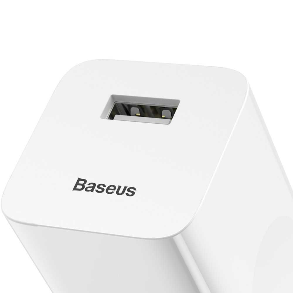 Baseus  ładowarka sieciowa zasilacz EU adapter USB QC 3.0 QC 3.0 biały