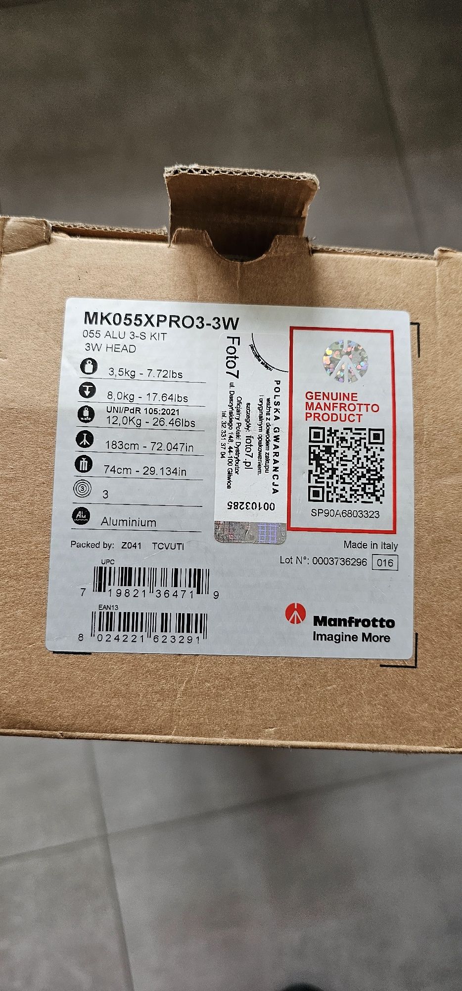 Statyw Manfrotto MK055 do dowolnej głowicy