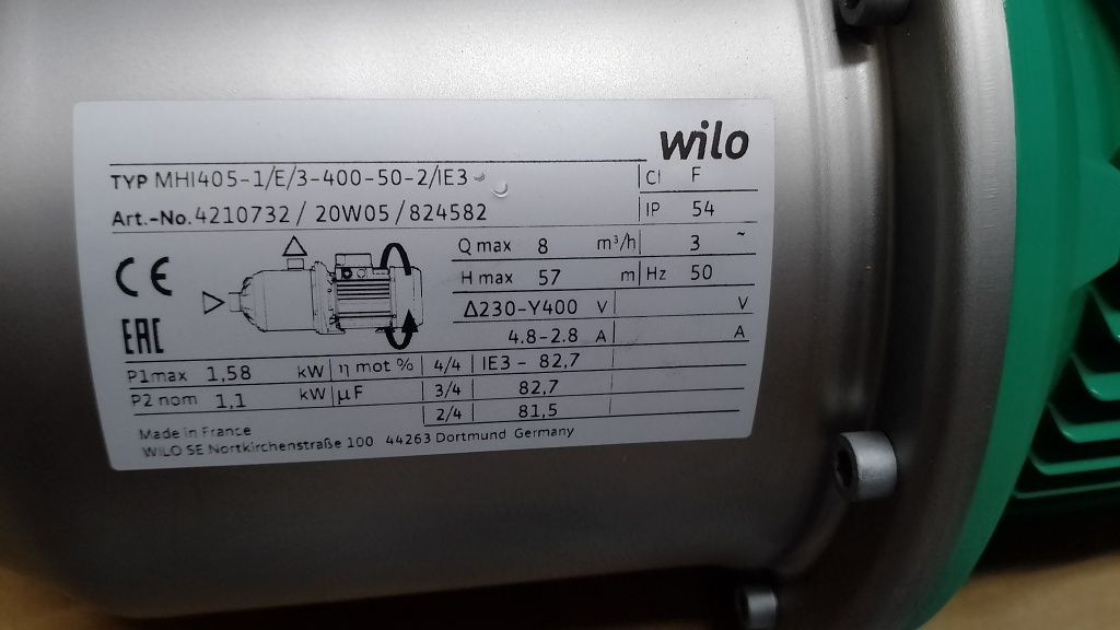 Pompa fontannowa, zasysająca Wilo MHI 405-1 Nowa