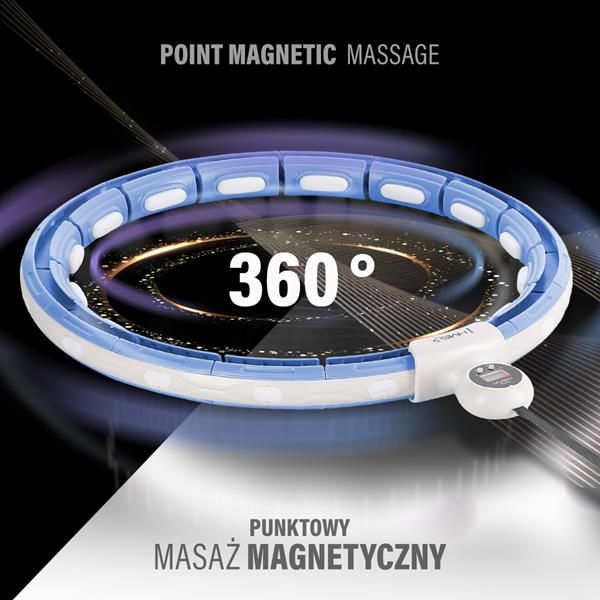 hhm15 hula hop blue z magnesem i obciążnikiem + licznik hms