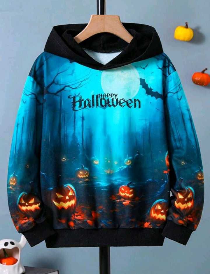 Bluza Happy Halloween 128 134 kaptur 140 146 dynia 152 nadruk