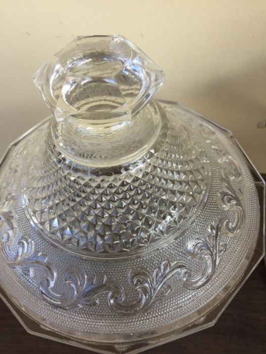 Par Compoteiras em vidro cristal incolor -- Antigos