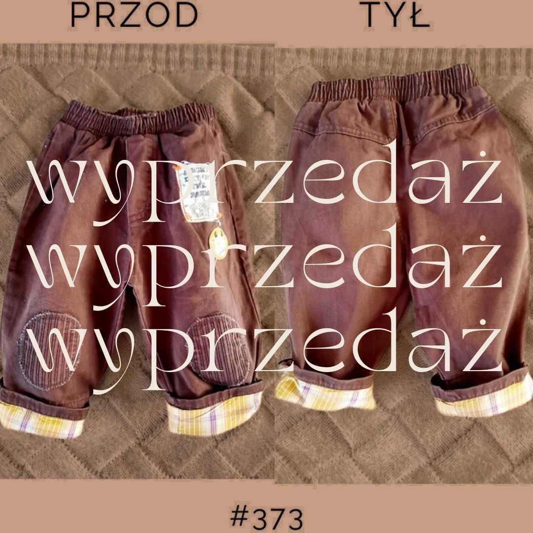 Spodnie brązowe pequilino 6-9 miesięcy 68-74cm podwijane nogawki #373