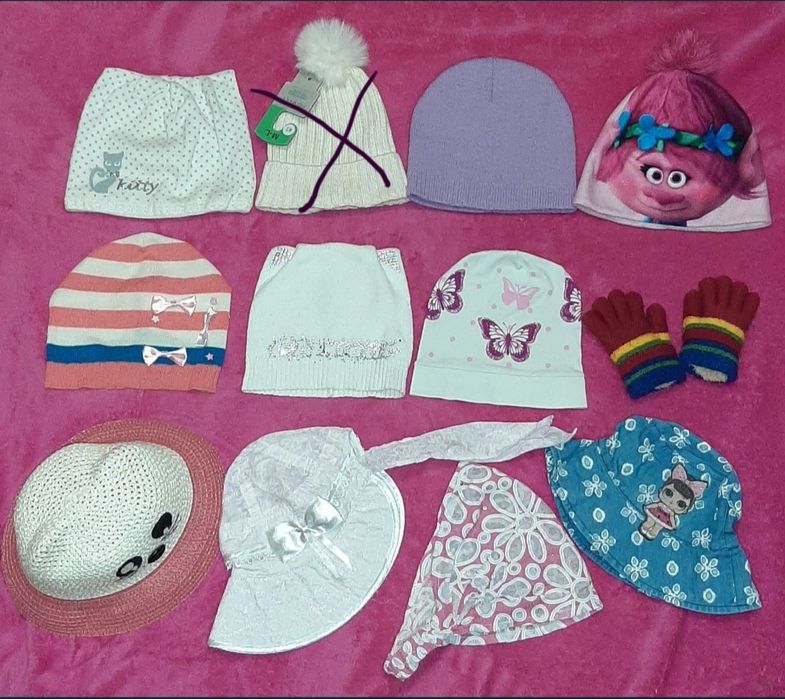 Продам деми осенняя шапка Agbo, шляпа, панама, перчатки мех, 3-5 лет