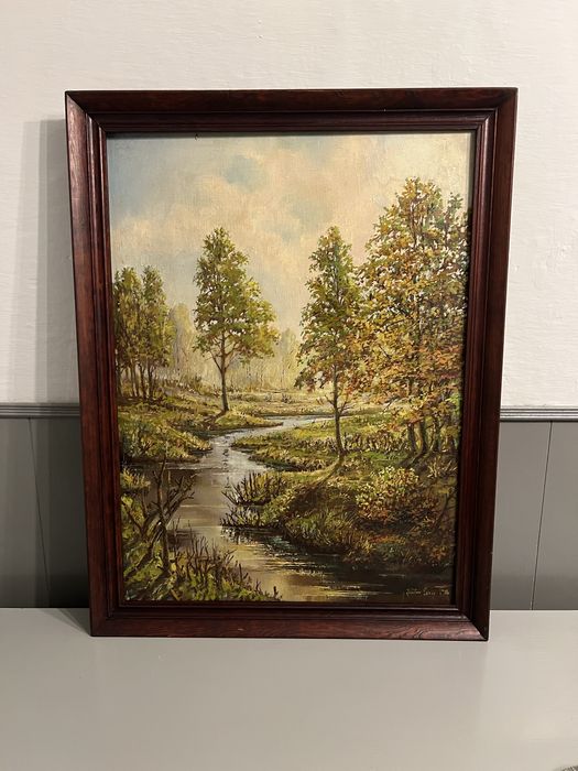 Piękny obraz olejny obrazek Natura