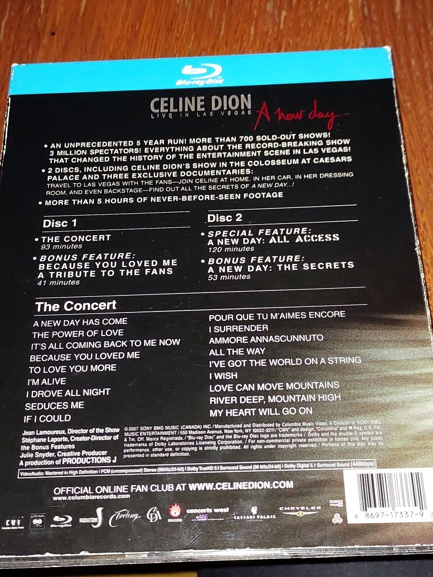 Celine Dion A new Day KONCERT Live in Las Vegas 2 PŁYTY Blu-ray=265zł