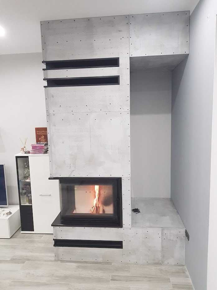 Kominki Kamko - wkład narożny Kratki Simple stalowy 6kW + zabudowa.