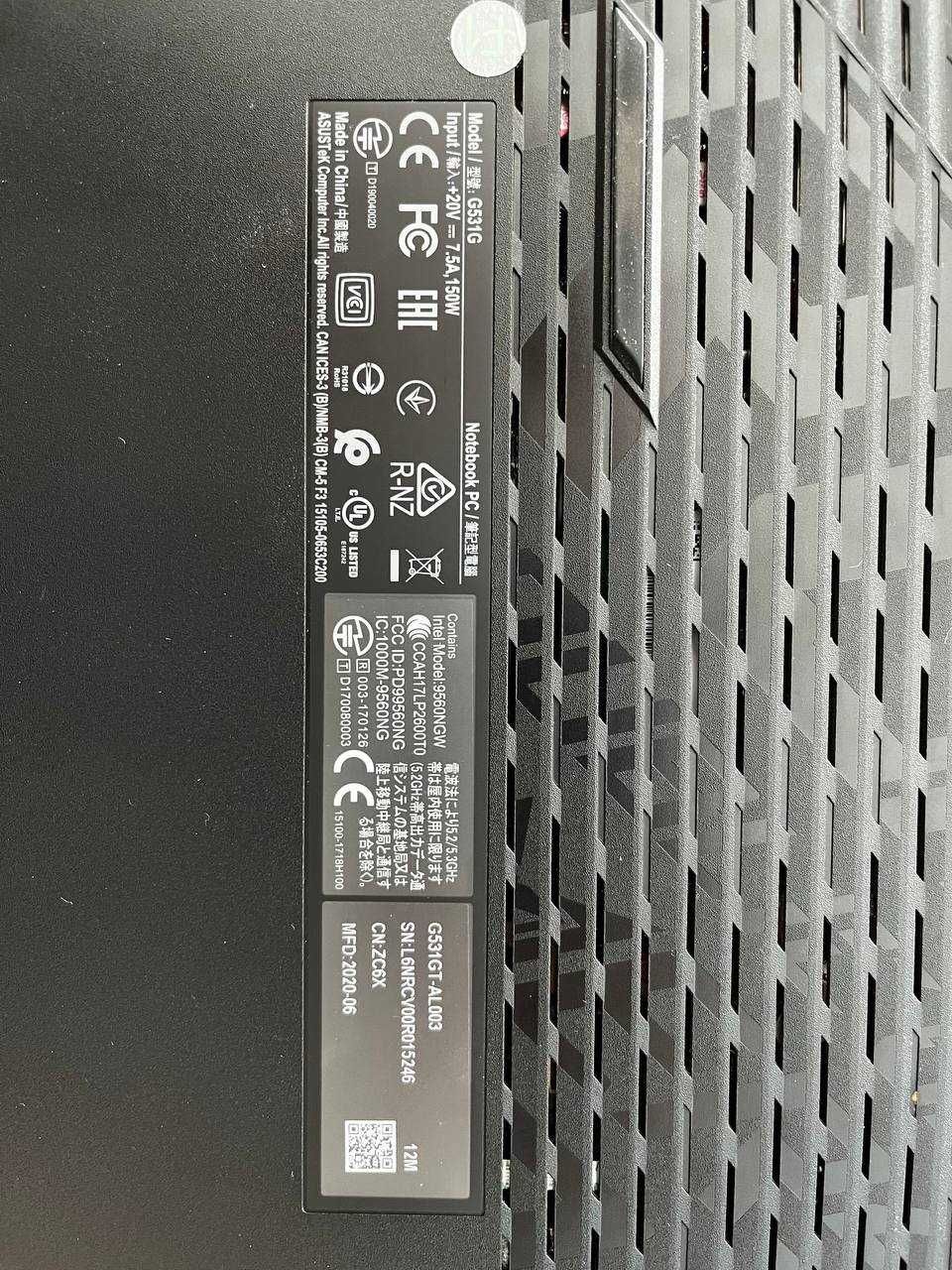 Ігровий ноутбук ASUS ROG Strix G531GT i7-9750H / GTX 1650 / 16GB ОЗУ